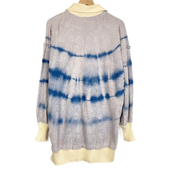 Free People Sunrise Polo Henley Pullover Sweater Lavender Tie Dye - Size S - Picture 6 of 9